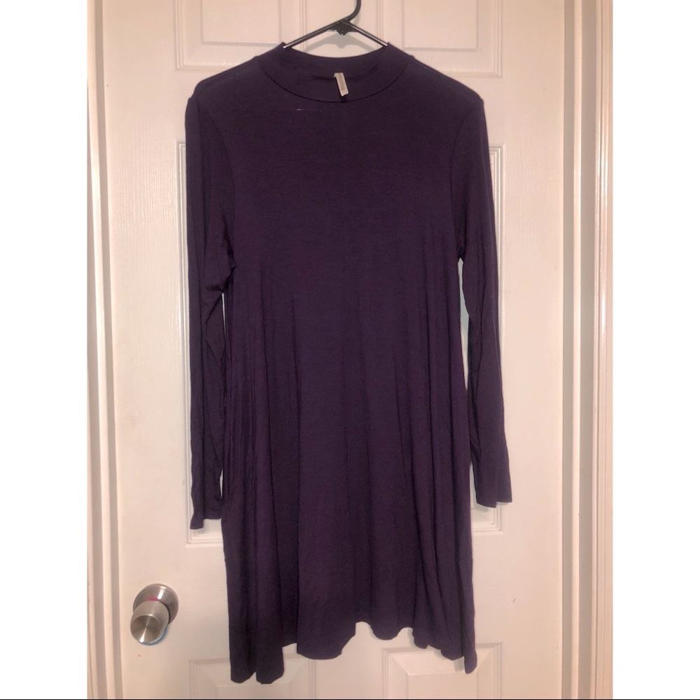 Purple long sleeved dress